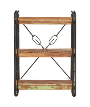 Bibliotecă cu aspect industrial, din lemn masiv reciclat, cu 3 rafturi, 60 x 30 x 80 cm, handmade