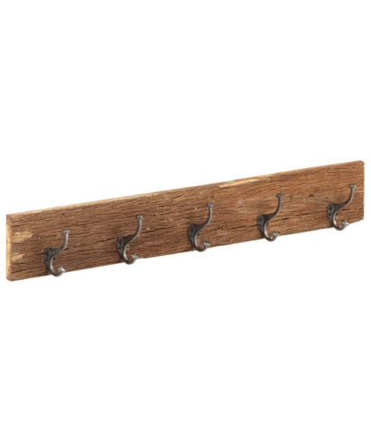 Cuier de hol cu 5 cârlige, 100x2,5x15 cm, lemn reciclat - WOODBB725