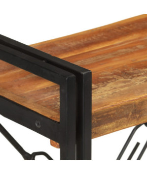 Bibliotecă cu aspect industrial, din lemn masiv reciclat, cu 3 rafturi, 60 x 30 x 80 cm, handmade
