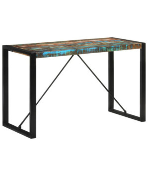 Masă de bucătărie pentru 4 persoane, aspect vintage, din lemn masiv reciclat, dreptunghiulară, 120 x 55 x 76 cm