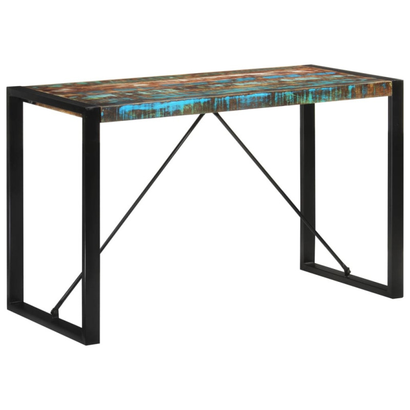 Masă de bucătărie pentru 4 persoane, aspect vintage, din lemn masiv reciclat, dreptunghiulară, 120 x 55 x 76 cm Masă de bucătărie pentru 4 persoane, aspect vintage, din lemn masiv reciclat, dreptunghiulară, 120 x 55 x 76 cm