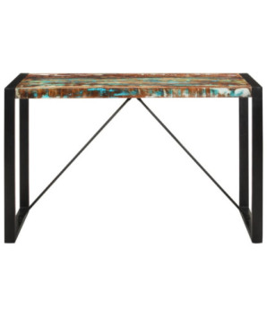 Masă de bucătărie pentru 4 persoane, aspect vintage, din lemn masiv reciclat, dreptunghiulară, 120 x 55 x 76 cm