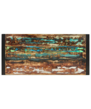 Masă de bucătărie pentru 4 persoane, aspect vintage, din lemn masiv reciclat, dreptunghiulară, 120 x 55 x 76 cm