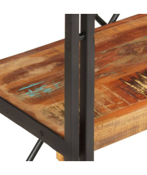 Bibliotecă cu aspect industrial, din lemn masiv reciclat, cu 3 rafturi, 60 x 30 x 80 cm, handmade