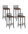Scaune masă bar culoare mixtă, aspect rustic, din lemn masiv reciclat, fără spătar, 4 buc. Scaune masă bar culoare mixtă, aspect rustic, din lemn masiv reciclat, fără spătar, 4 buc.