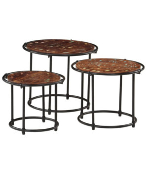 Mese suprapuse, 3 buc., lemn reciclat - WOODBB729