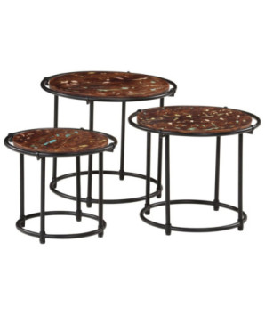 Mese suprapuse, 3 buc., lemn reciclat - WOODBB729