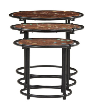 Mese suprapuse, 3 buc., lemn reciclat - WOODBB729