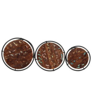 Mese suprapuse, 3 buc., lemn reciclat - WOODBB729