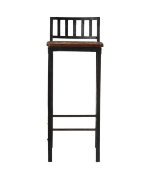 Scaune bar/bucătărie culoare mixtă rustic, din lemn masiv reciclat, fără spătar, 2 buc., handmade