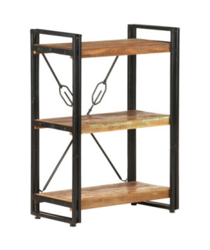 Bibliotecă cu aspect industrial, din lemn masiv reciclat, cu 3 rafturi, 60 x 30 x 80 cm, handmade