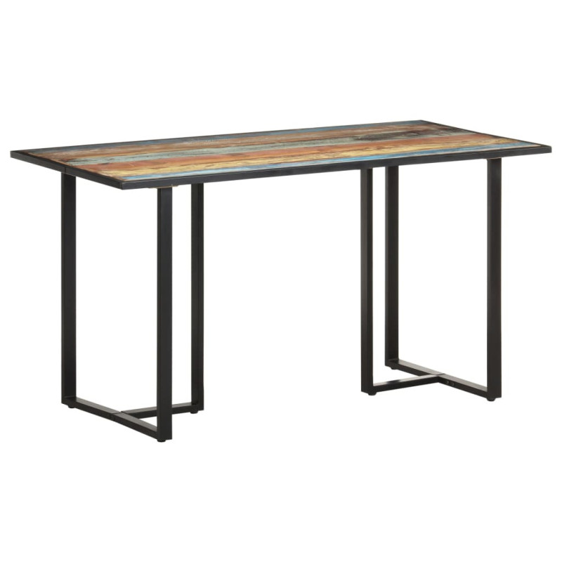 Masă bucătărie pentru 4 persoane, aspect industrial, din lemn masiv reciclat, dreptunghiulară, 140 x 70 x 76 cm Masă bucătărie pentru 4 persoane, aspect industrial, din lemn masiv reciclat, dreptunghiulară, 140 x 70 x 76 cm