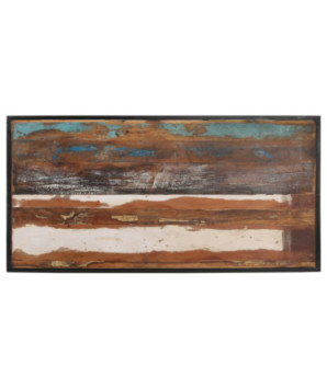 Masă bucătărie pentru 4 persoane, aspect industrial, din lemn masiv reciclat, dreptunghiulară, 140 x 70 x 76 cm