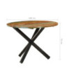 Masă rotundă de bucătărie pentru 4 persoane, aspect vintage, din lemn masiv reciclat, 100x100x75 cm Masă rotundă de bucătărie pentru 4 persoane, aspect vintage, din lemn masiv reciclat, 100x100x75 cm