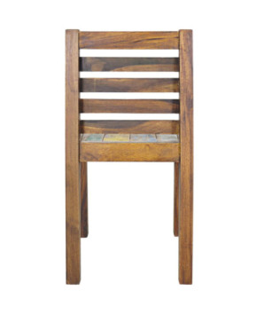 Scaune bar/bucătărie multicolor vintage, din lemn masiv reciclat, cu spătar, 4 buc., handmade