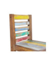 Scaune bar/bucătărie multicolor vintage, din lemn masiv reciclat, cu spătar, 4 buc., handmade