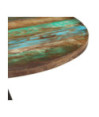 Masă rotundă de bucătărie pentru 4 persoane, aspect vintage, din lemn masiv reciclat, 110 x 75 cm Masă rotundă de bucătărie pentru 4 persoane, aspect vintage, din lemn masiv reciclat, 110 x 75 cm