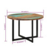 Masă rotundă de bucătărie pentru 4 persoane, aspect industrial, din lemn masiv reciclat, 110 x 75 cm Masă rotundă de bucătărie pentru 4 persoane, aspect industrial, din lemn masiv reciclat, 110 x 75 cm