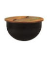 Măsuță de cafea, negru, 50x27 cm, lemn reciclat - WOODBB811