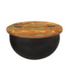 Măsuță de cafea, negru, 50x27 cm, lemn reciclat - WOODBB811