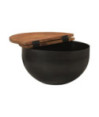 Măsuță de cafea, negru, 50x27 cm, lemn reciclat - WOODBB811