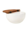 Măsuță de cafea, alb, 50x27 cm, lemn reciclat - WOODBB821