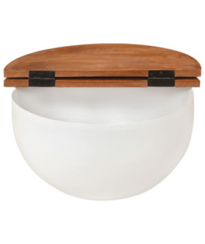 Măsuță de cafea, alb, 50x27 cm, lemn reciclat - WOODBB821