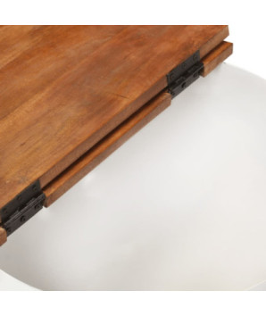 Măsuță de cafea, alb, 50x27 cm, lemn reciclat - WOODBB821