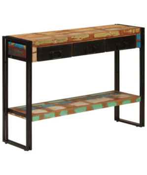 Masă consolă, 110x30x76 cm, lemn reciclat, cu aspect antichizat - WOODBB100