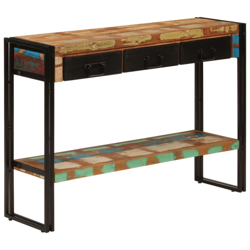 Masă consolă, 110x30x76 cm, lemn reciclat, cu aspect antichizat - WOODBB100