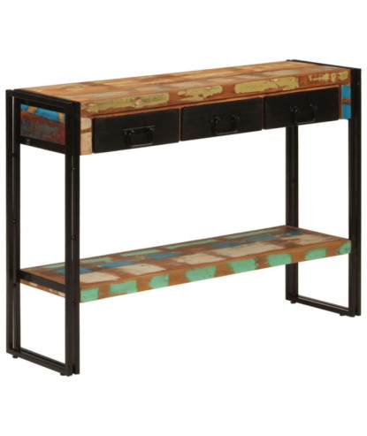 Masă consolă, 110x30x76 cm, lemn reciclat, cu aspect antichizat - WOODBB100