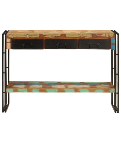 Masă consolă, 110x30x76 cm, lemn reciclat, cu aspect antichizat - WOODBB100