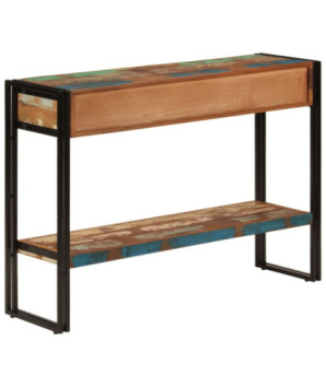 Masă consolă, 110x30x76 cm, lemn reciclat, cu aspect antichizat - WOODBB100
