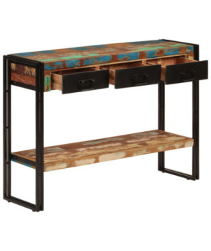 Masă consolă, 110x30x76 cm, lemn reciclat, cu aspect antichizat - WOODBB100