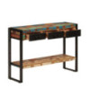 Masă consolă, 110x30x76 cm, lemn reciclat, cu aspect antichizat - WOODBB100
