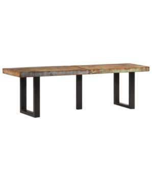 Bancă, 160 cm, lemn reciclat și oțel, cu aspect industrial - WOODBB937