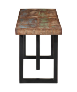 Bancă, 160 cm, lemn reciclat și oțel, cu aspect industrial - WOODBB937