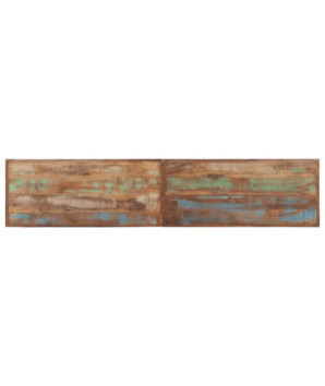Bancă, 160 cm, lemn reciclat și oțel, cu aspect industrial - WOODBB937