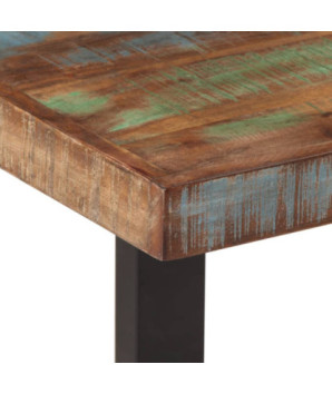Bancă, 160 cm, lemn reciclat și oțel, cu aspect industrial - WOODBB937