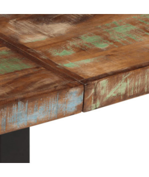 Bancă, 160 cm, lemn reciclat și oțel, cu aspect industrial - WOODBB937
