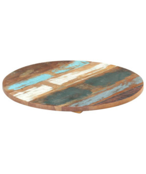 Blat masă rustic din lemn masiv reciclat, rotundă, 40 cm