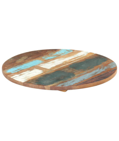 Blat masă rustic din lemn masiv reciclat, rotundă, 40 cm