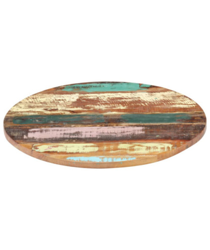 Blat masă rustic din lemn masiv reciclat, rotundă, 40 cm