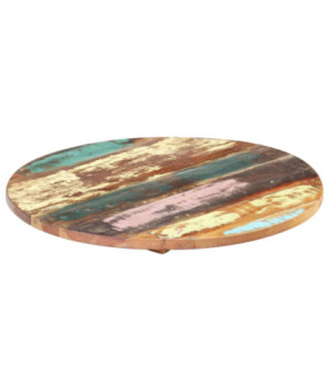 Blat masă rustic din lemn masiv reciclat, rotundă, 40 cm