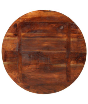 Blat masă rustic din lemn masiv reciclat, rotundă, 80 x 1,5 cm, handmade