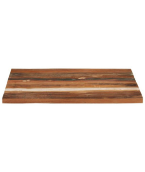 Blat masă rustic din lemn masiv reciclat, pătrată, 70 x 70 cm, handmade