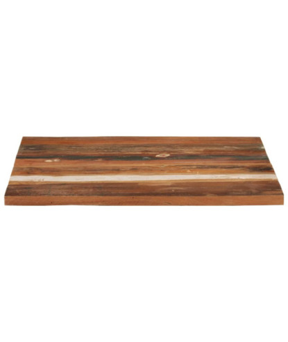 Blat masă rustic din lemn masiv reciclat, pătrată, 70 x 70 cm, handmade