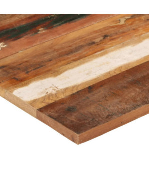 Blat masă rustic din lemn masiv reciclat, pătrată, 70 x 70 cm, handmade