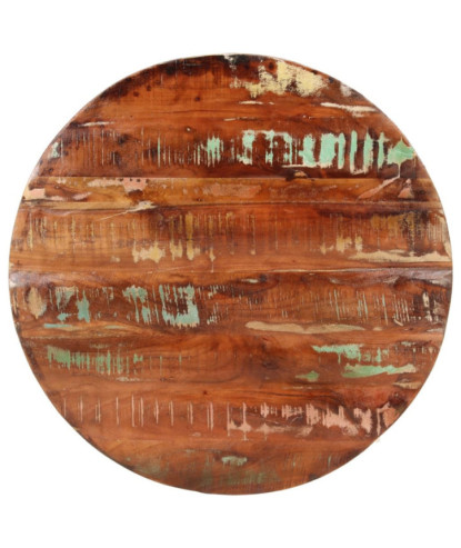 Blat masă rustic din lemn masiv reciclat, rotundă, 90 x 3,8 cm, handmade