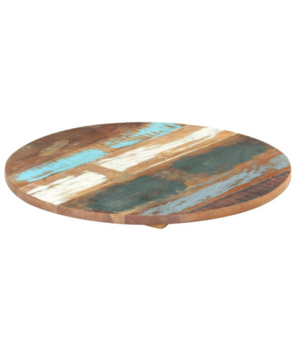 Blat masă rustic din lemn masiv reciclat, rotundă, 50 cm